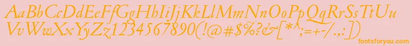 JannonantItalic Font – Orange Fonts on Pink Background