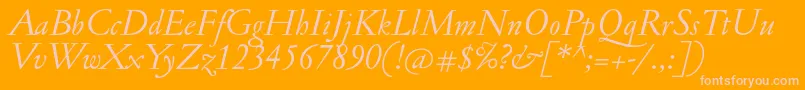 JannonantItalic-fontti – vaaleanpunaiset fontit oranssilla taustalla