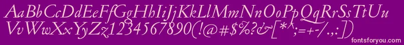 JannonantItalic Font – Pink Fonts on Purple Background