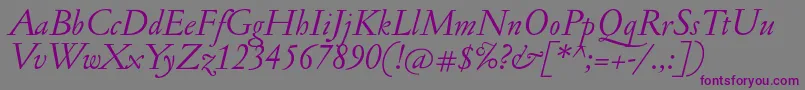 JannonantItalic Font – Purple Fonts on Gray Background