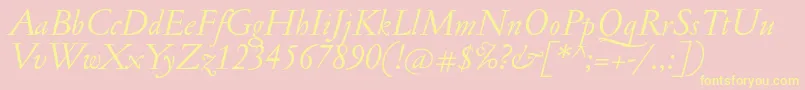 JannonantItalic Font – Yellow Fonts on Pink Background