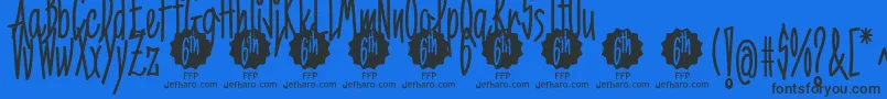 6thAniversarioDemoFontFfp Font – Black Fonts on Blue Background
