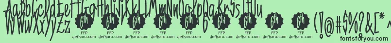 6thAniversarioDemoFontFfp Font – Black Fonts on Green Background