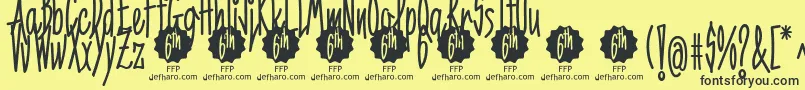 6thAniversarioDemoFontFfp Font – Black Fonts on Yellow Background