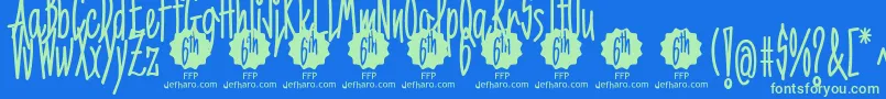 6thAniversarioDemoFontFfp Font – Green Fonts on Blue Background