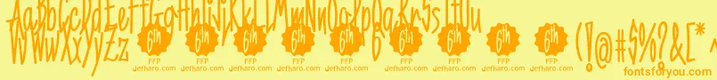 6thAniversarioDemoFontFfp Font – Orange Fonts on Yellow Background