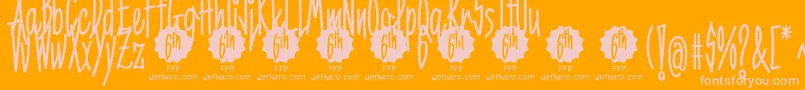 6thAniversarioDemoFontFfp Font – Pink Fonts on Orange Background