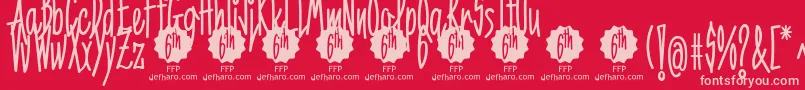 6thAniversarioDemoFontFfp Font – Pink Fonts on Red Background