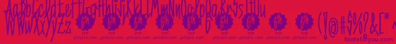 6thAniversarioDemoFontFfp Font – Purple Fonts on Red Background