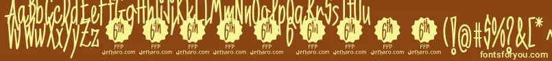 6thAniversarioDemoFontFfp Font – Yellow Fonts on Brown Background