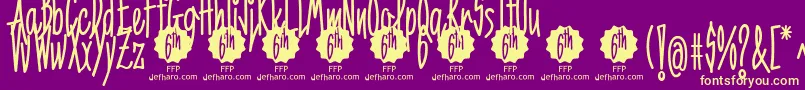 6thAniversarioDemoFontFfp Font – Yellow Fonts on Purple Background