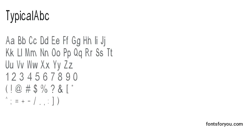 Fuente TypicalAbc - alfabeto, números, caracteres especiales