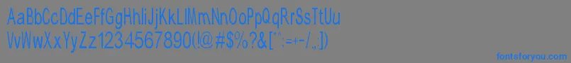 TypicalAbcフォントについての詳細 フォントTypicalAbc – 灰色の背景に青い文字