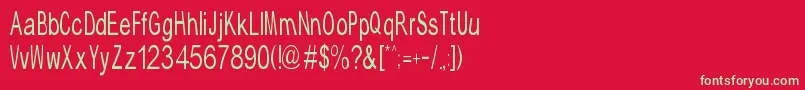 TypicalAbc Font – Green Fonts on Red Background