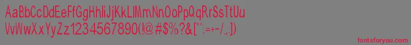 TypicalAbc Font – Red Fonts on Gray Background