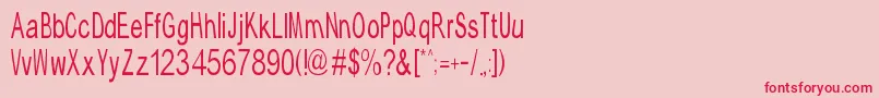 TypicalAbc Font – Red Fonts on Pink Background