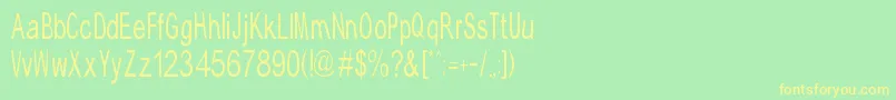 フォントTypicalAbc – 黄色の文字が緑の背景にあります
