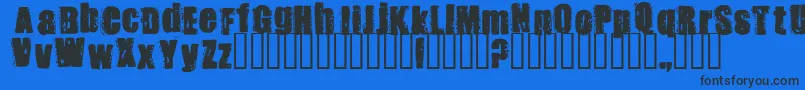 Stank-Schriftart – Schwarze Schriften auf blauem Hintergrund