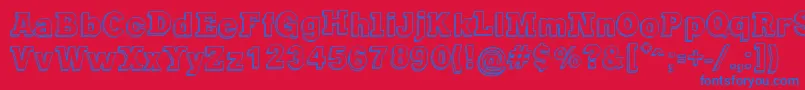 GregoryPackaging Font – Blue Fonts on Red Background