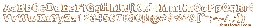 GregoryPackaging-fontti – ruskeat fontit valkoisella taustalla