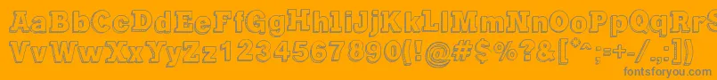 GregoryPackaging-Schriftart – Graue Schriften auf orangefarbenem Hintergrund