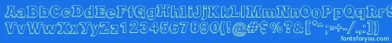 GregoryPackaging Font – Green Fonts on Blue Background