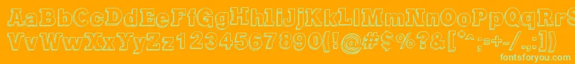 GregoryPackaging Font – Green Fonts on Orange Background