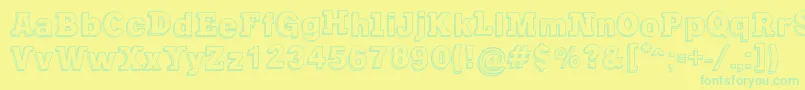 GregoryPackaging Font – Green Fonts on Yellow Background