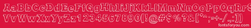 GregoryPackaging Font – Pink Fonts on Red Background