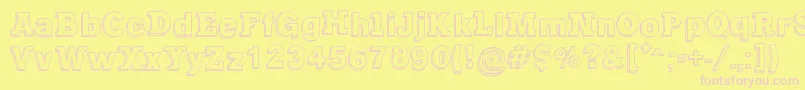 フォントGregoryPackaging – ピンクのフォント、黄色の背景