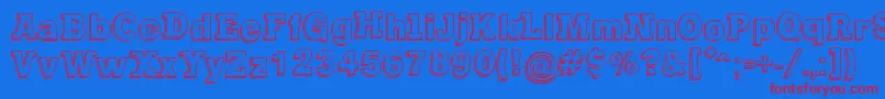 GregoryPackaging Font – Red Fonts on Blue Background