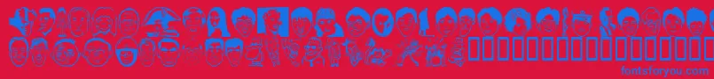 Шрифт Sakabepeople02 – синие шрифты на красном фоне