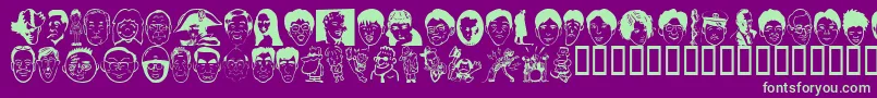 Sakabepeople02 Font – Green Fonts on Purple Background