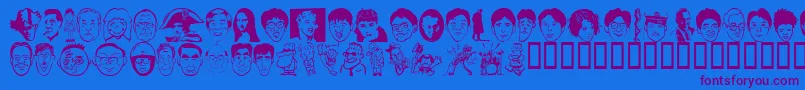 Sakabepeople02 Font – Purple Fonts on Blue Background