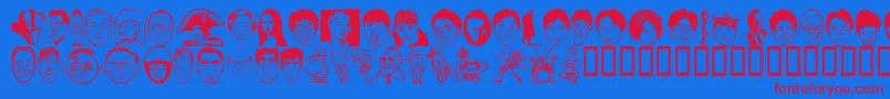 Sakabepeople02-fontti – punaiset fontit sinisellä taustalla