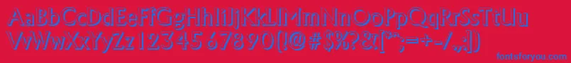 AdelonshadowRegular Font – Blue Fonts on Red Background