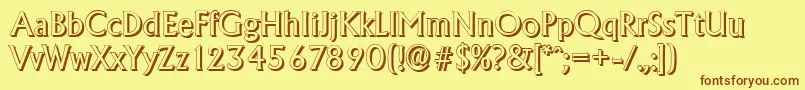 AdelonshadowRegular Font – Brown Fonts on Yellow Background