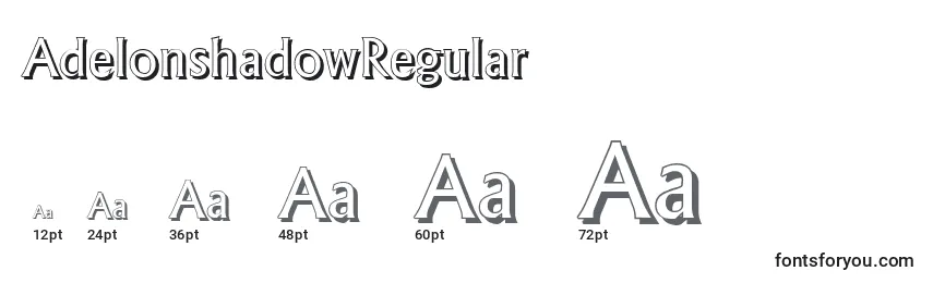 Размеры шрифта AdelonshadowRegular