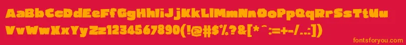 Osmanthus Font – Orange Fonts on Red Background