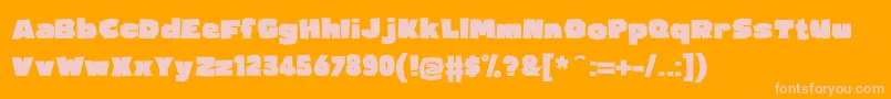 Osmanthus Font – Pink Fonts on Orange Background