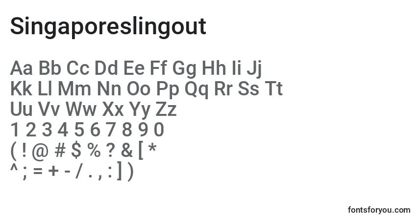 Czcionka Singaporeslingout – alfabet, cyfry, specjalne znaki