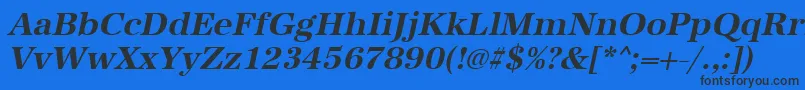 Шрифт UrwantiquatBoldOblique – чёрные шрифты на синем фоне
