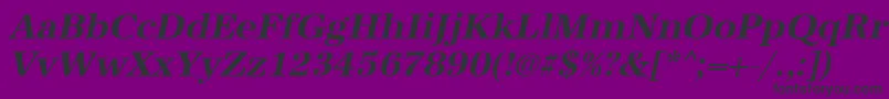 Шрифт UrwantiquatBoldOblique – чёрные шрифты на фиолетовом фоне