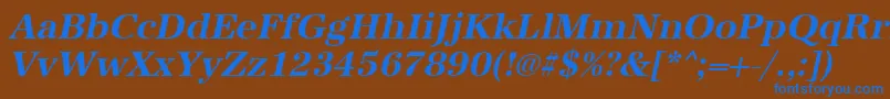 UrwantiquatBoldOblique Font – Blue Fonts on Brown Background