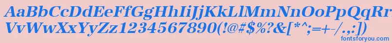 UrwantiquatBoldOblique Font – Blue Fonts on Pink Background