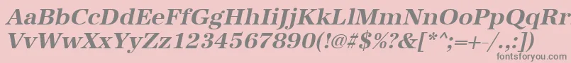 UrwantiquatBoldOblique-Schriftart – Graue Schriften auf rosa Hintergrund