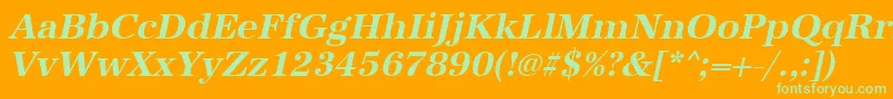 UrwantiquatBoldOblique Font – Green Fonts on Orange Background