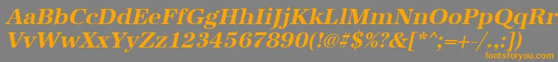UrwantiquatBoldOblique-Schriftart – Orangefarbene Schriften auf grauem Hintergrund