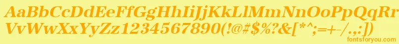 UrwantiquatBoldOblique Font – Orange Fonts on Yellow Background