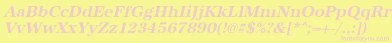 UrwantiquatBoldOblique Font – Pink Fonts on Yellow Background